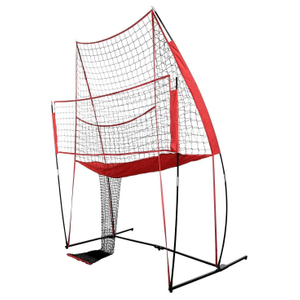 Estación de red de práctica de voleibol 8 pies de ancho por 11 pies de alto Retorno de bola Ideal para ejercicios de bateo y servicio Perfecto para entrenamiento en equipo o en solitario Configuración de tres minutos Marco estilo arco