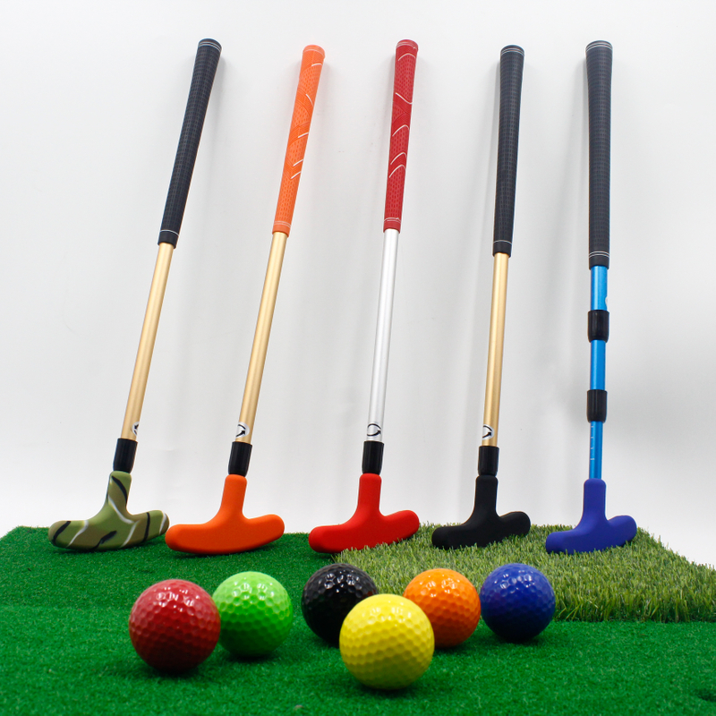 Palos de golf ajustables para niños, putter de golf de aleación de aluminio 6063 para diestros/zurdos, juego de golf para niños de interior/exterior, mini putters de golf, regalo con pelotas de golf de colores