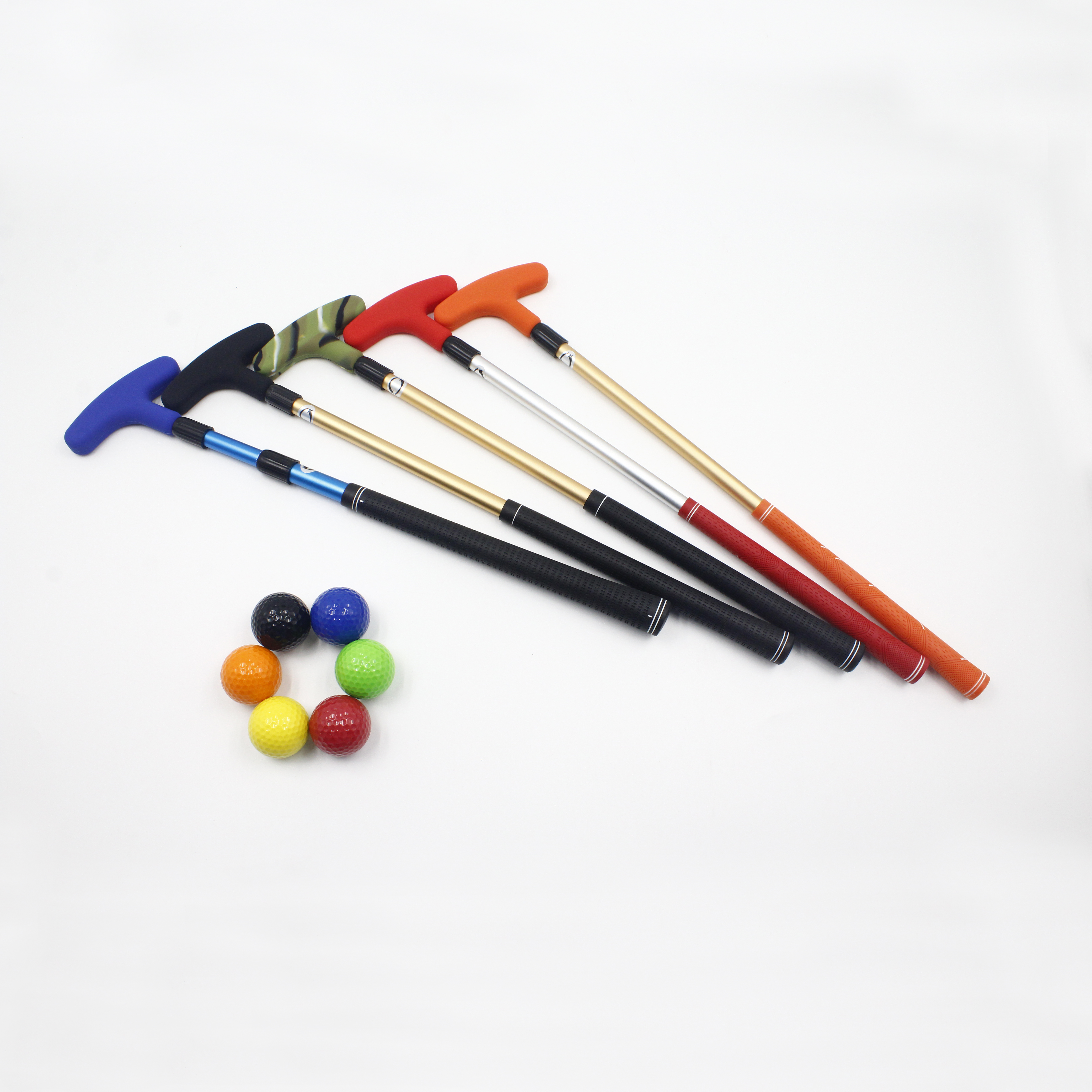 Palos de golf ajustables para niños, putter de golf de aleación de aluminio 6063 para diestros/zurdos, juego de golf para niños de interior/exterior, mini putters de golf, regalo con pelotas de golf de colores