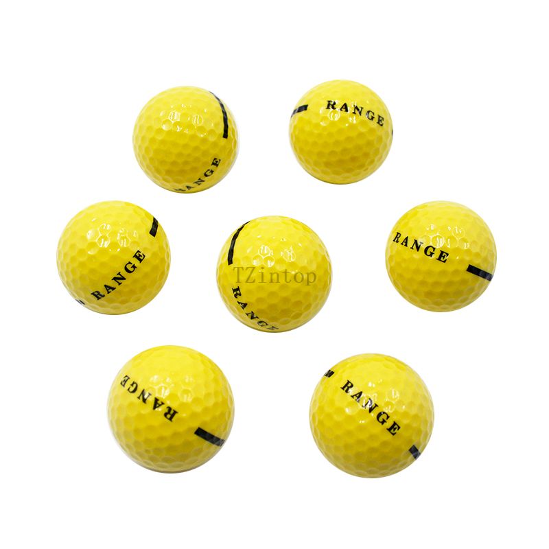 Pelotas de golf duraderas impresas con logotipo personalizado de alta calidad, campo de prácticas Surlyn de 2 piezas con pelota de golf a rayas