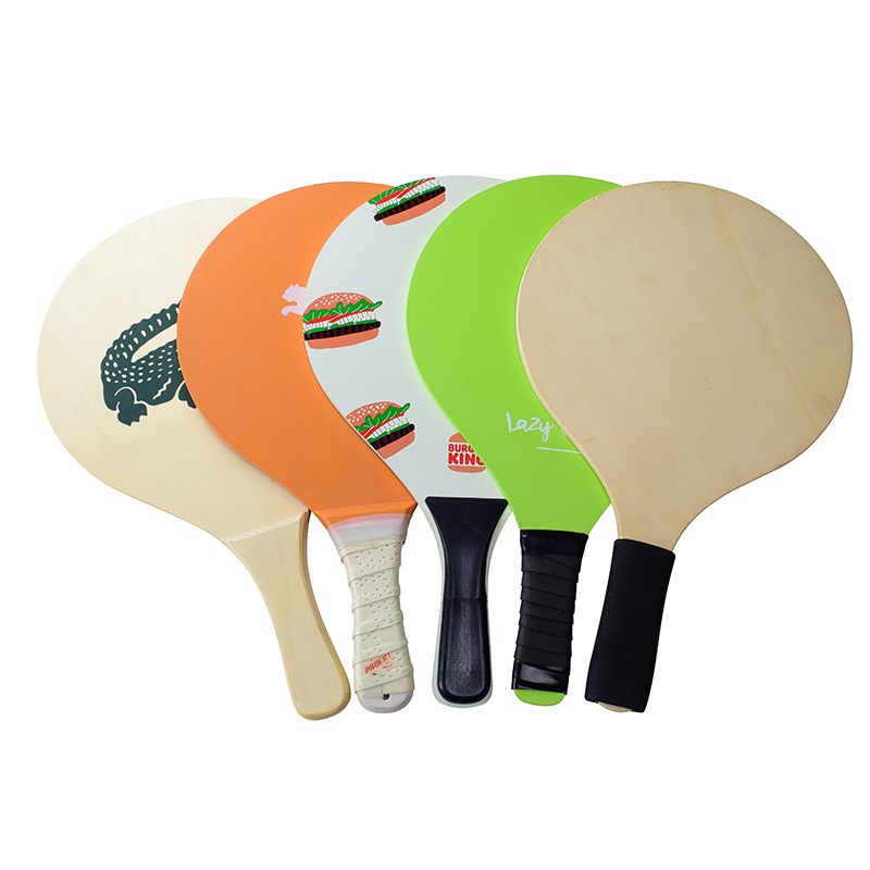 Juego de raqueta de playa con 2 paletas de madera con mango suave, raqueta de tenis para interiores y exteriores para familia, niños y adultos
