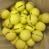 Pelotas de golf duraderas impresas con logotipo personalizado de alta calidad, campo de prácticas Surlyn de 2 piezas con pelota de golf a rayas