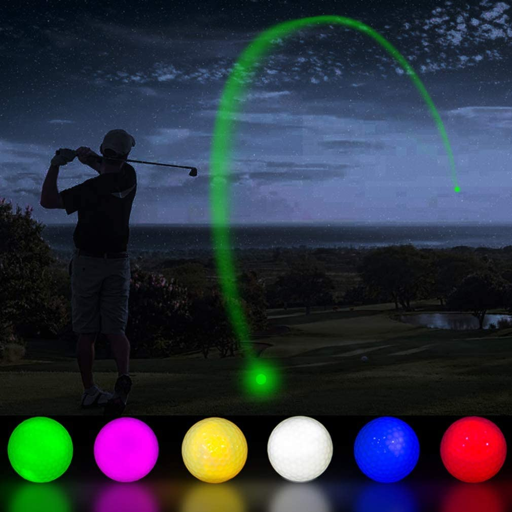  Pelota de golf que brilla en la oscuridad, intermitente, brillante, nocturna, pelotas de golf LED de larga duración para deportes, golf al aire libre