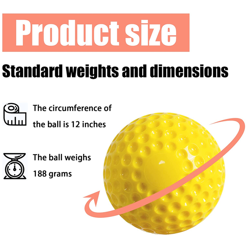 Pelotas de sóftbol para máquina de lanzamiento Pelotas de sóftbol con hoyuelos Pelotas de sóftbol para máquina de lanzamiento sin picaduras de 12 pulgadas para coordinación mano-ojo Práctica de bateo y fildeo