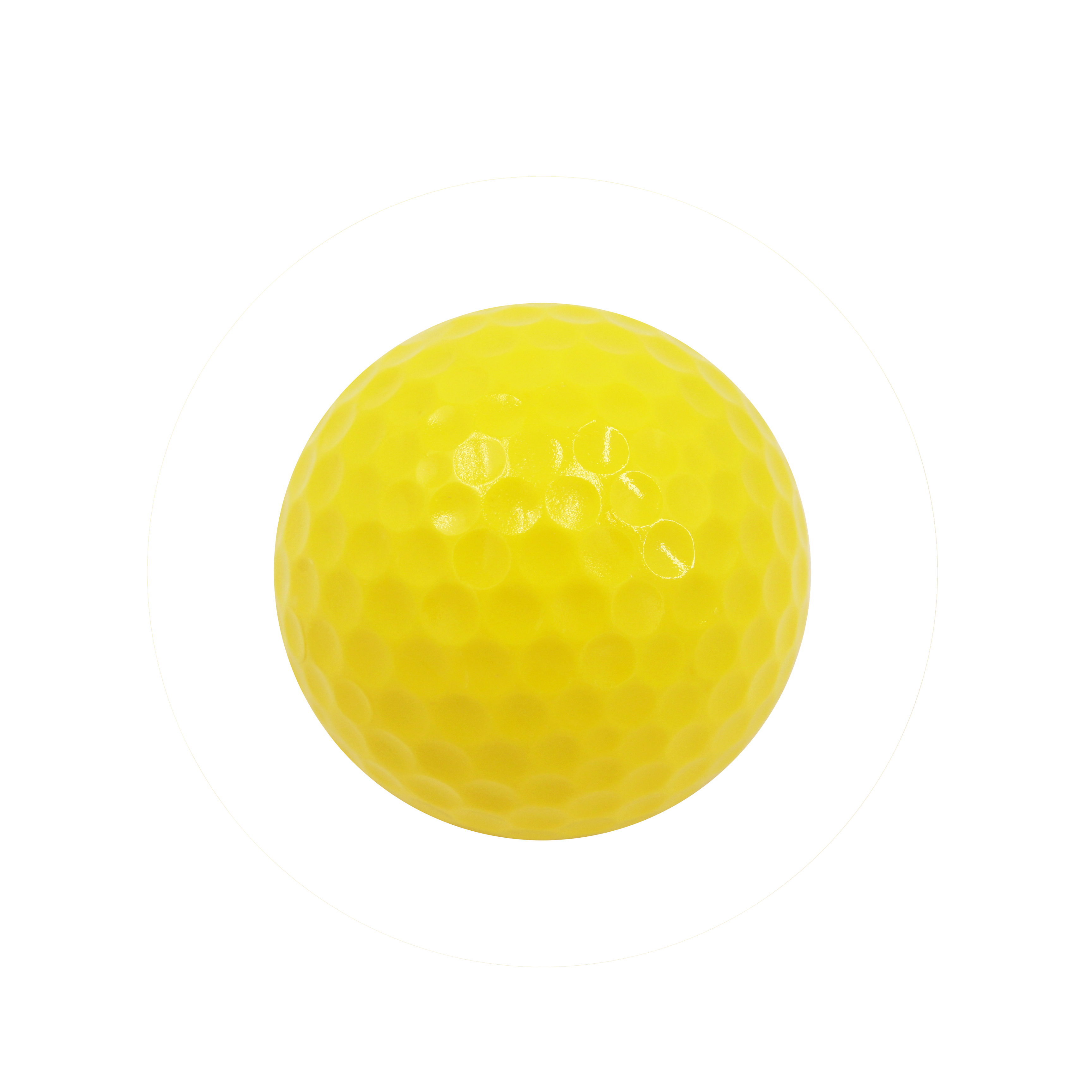 Pelota de campo de golf de 2 capas a precio de fábrica para practicar logotipo personalizado de color amarillo