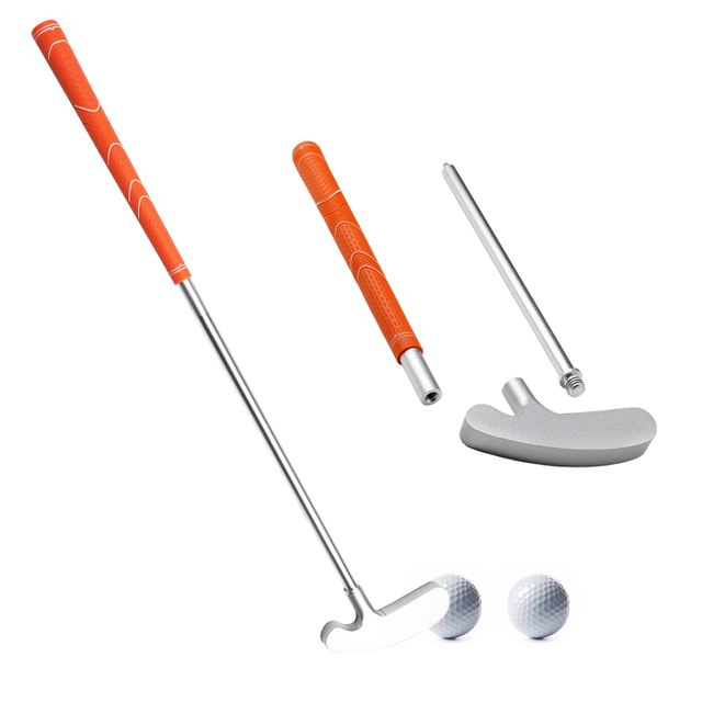 Precio de fábrica Mini Golf Putter de dos secciones Eje de aleación de aluminio multicolor Cabeza de aleación de zinc Empuñadura de goma para práctica