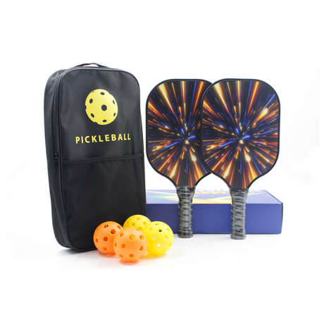 Paletas de Pickleball a precio de fábrica, superficie de fibra de vidrio, juego de Pickleball con 4 bolas y 1 bolsa de Pickleball para toda la venta