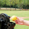 Pelota de béisbol de práctica de bateo de equipo de máquina de lanzamiento de entrenamiento con hoyuelos amarillos de PU de calidad de fábrica de 9 pulgadas