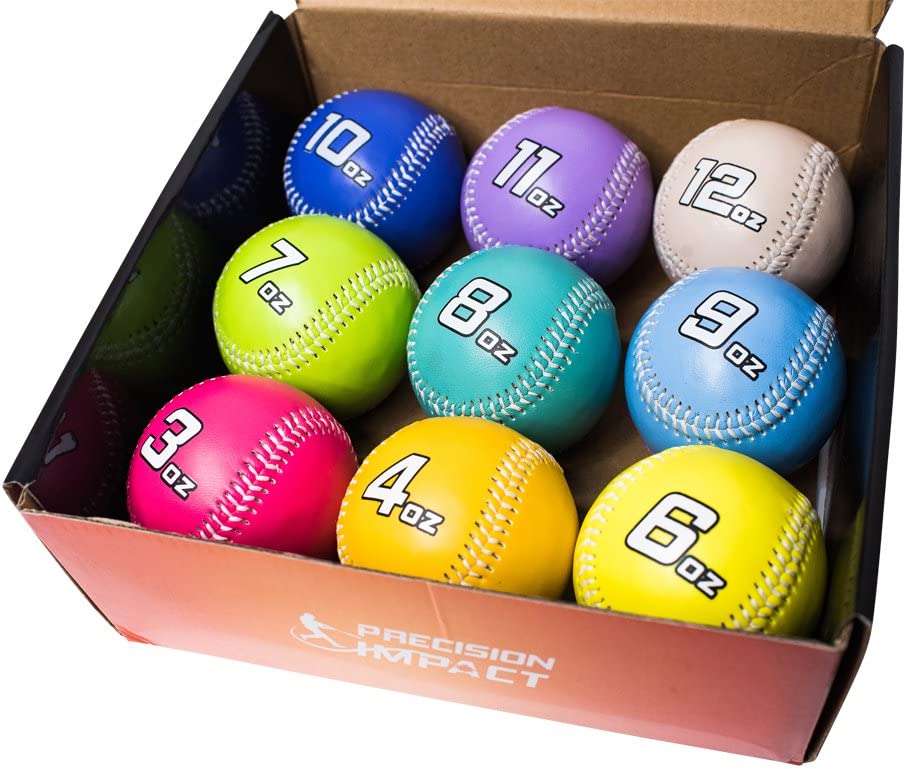 Bola de béisbol de entrenamiento pesada y colorida personalizada para práctica de lanzamiento y lanzamiento