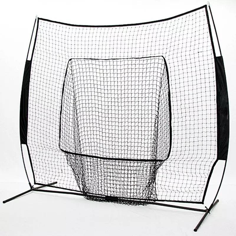 Precio de fábrica Práctica de béisbol y softbol Golpear red 7 * 7 'para bateo y lanzamiento con bolsa de transporte y estructura de metal