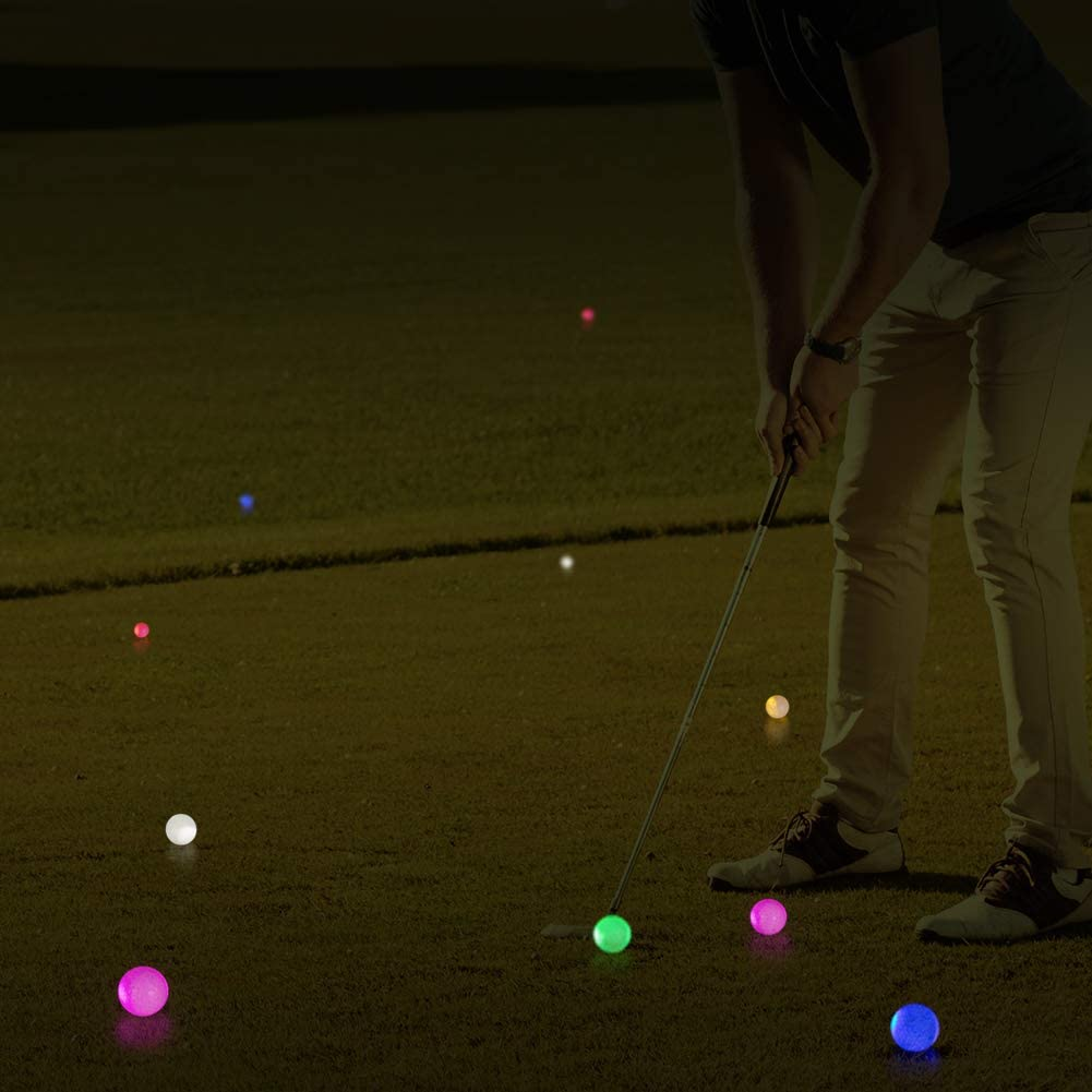  Pelota de golf que brilla en la oscuridad, intermitente, brillante, nocturna, pelotas de golf LED de larga duración para deportes, golf al aire libre