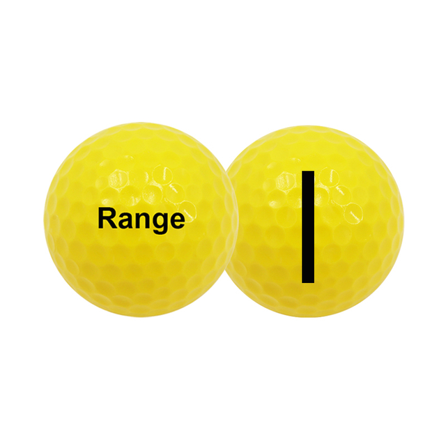 Pelota de campo de golf de 2 capas a precio de fábrica para practicar logotipo personalizado de color amarillo