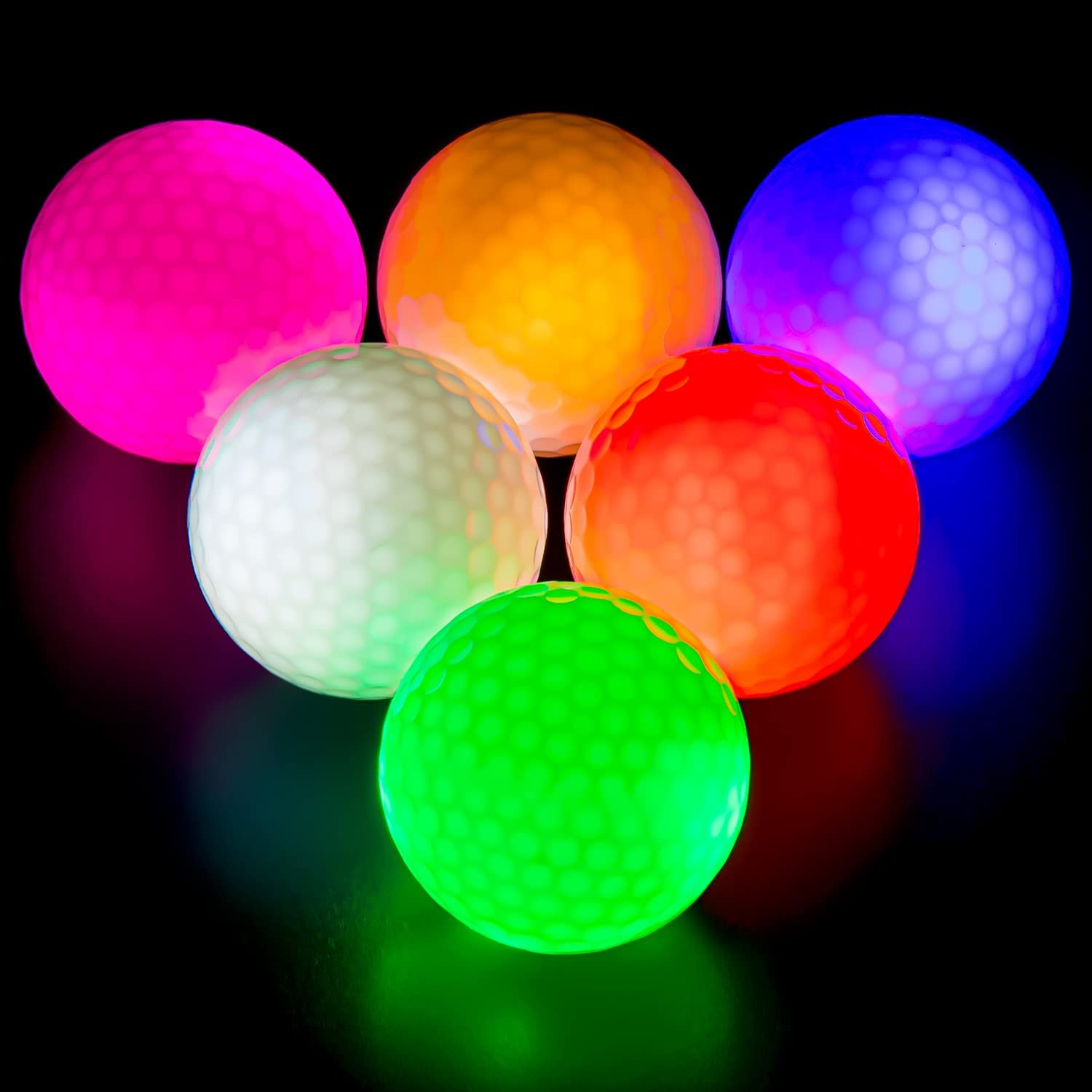  Pelota de golf que brilla en la oscuridad, intermitente, brillante, nocturna, pelotas de golf LED de larga duración para deportes, golf al aire libre